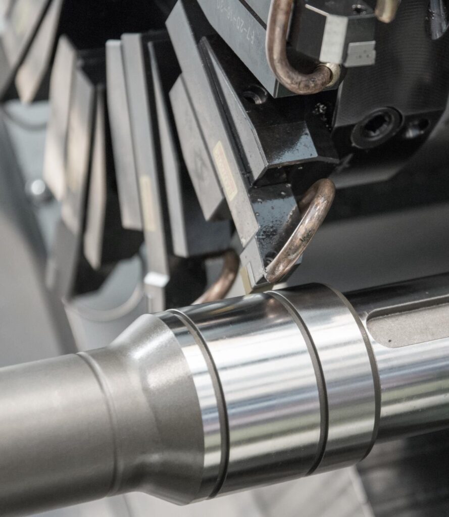 Close up turning of shaft